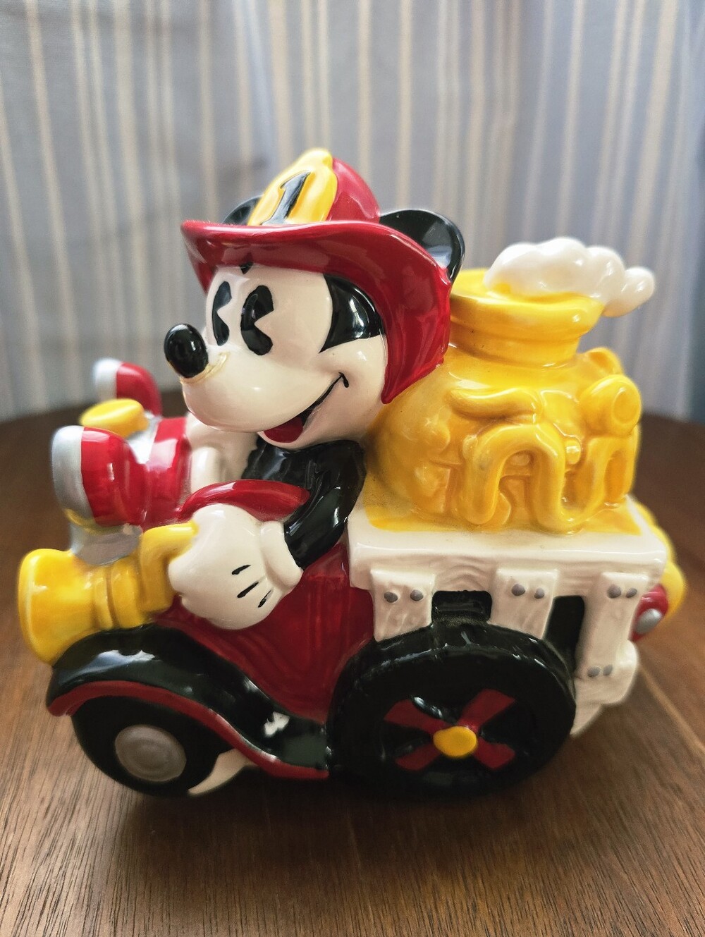 Vintage Disney Mickey Mouse Firefighter Music Box Enesco Works!